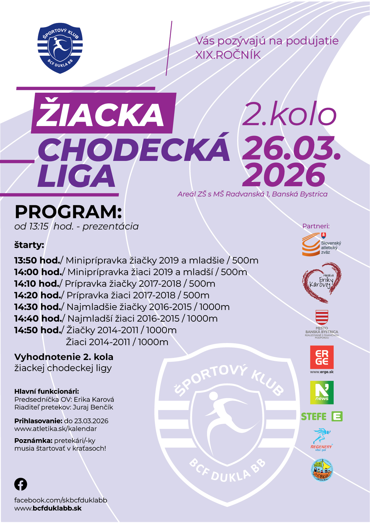 19. ročník Žiackej chodeckej ligy 2. kolo 