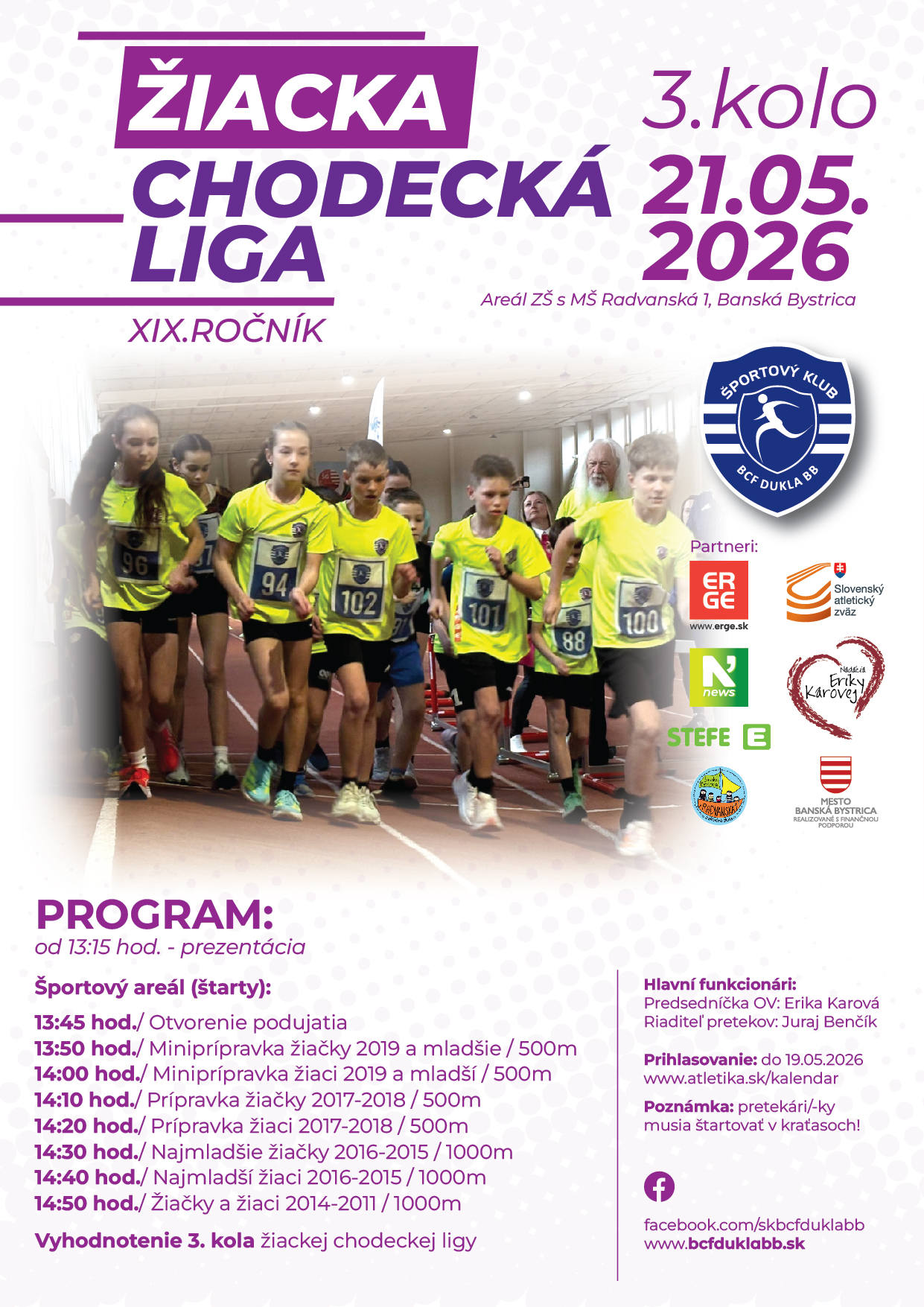 19. ročník, Žiacka chodecká liga 3. kolo